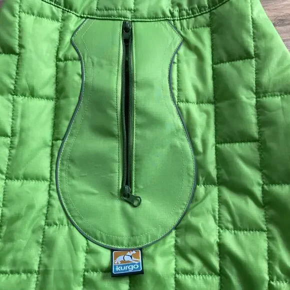 Kurgo Dog Jacket Vest XL Green Reversible Quilted Winter Coat Water Resistant - Picture 3 of 8